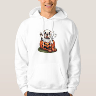 Veste À Capuche Amusant anglais Bulldog Ghost Boo Halloween femmes