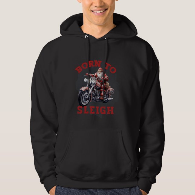 Veste À Capuche Amusant né à Sleigh Père Noël (Devant)