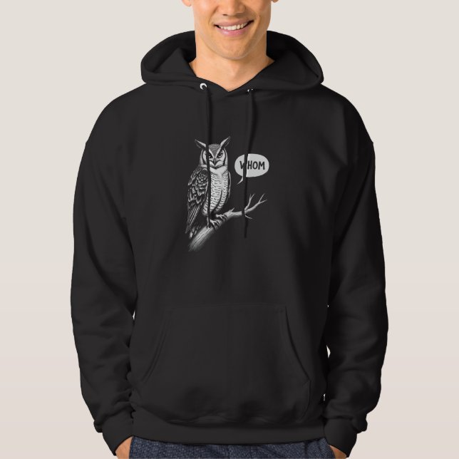 Veste À Capuche Amusante Question du hibou de qui (Devant)