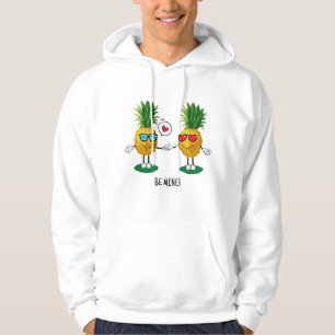 Veste À Capuche Ananas personnalisé Emoji amour couple