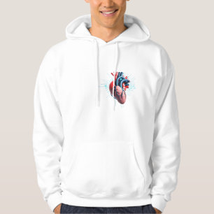 Veste À Capuche Anatomical Heart with EKG – Medical Art Design