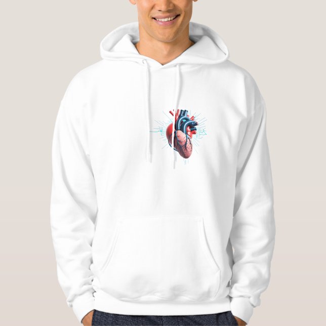 Veste À Capuche Anatomical Heart with EKG – Medical Art Design (Devant)