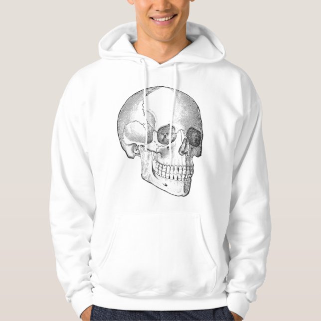 Veste À Capuche Anatomie Médicale dessin de l'artiste du crâne vin (Devant)