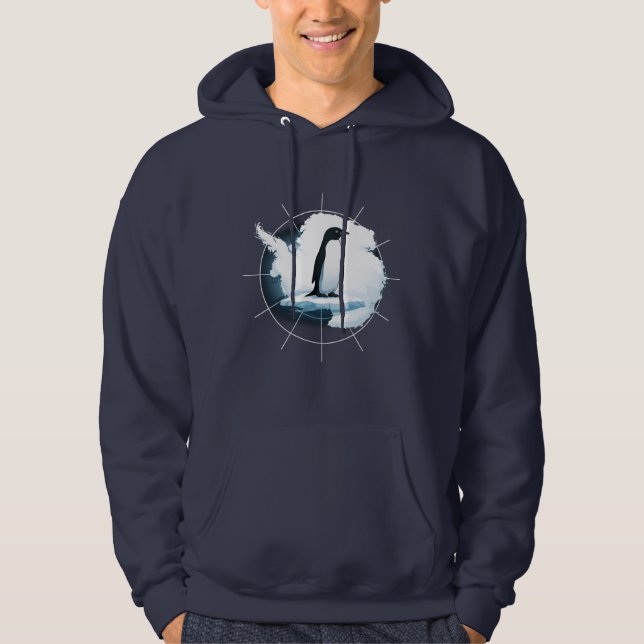 Veste À Capuche Antarctica Penguin Emblem – Polar Explorer Design (Devant)