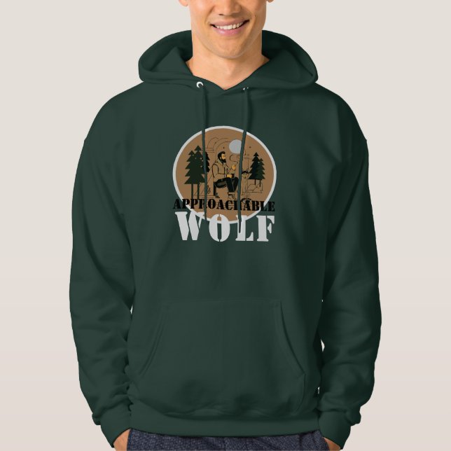 Veste À Capuche Approachable Wolf ( Green ) Hoodie (Devant)