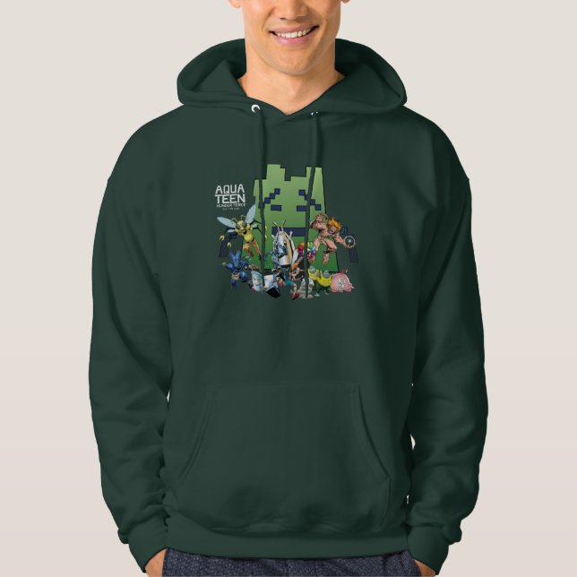 Veste À Capuche Aqua Ados des vilains de la force de la faim (Devant)
