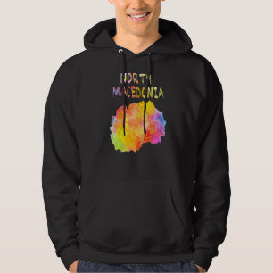 Veste À Capuche Aquarelle multicolore Nord Macédoine Carte numériq