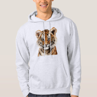 Veste À Capuche Aquarelle Portrait d'un petit tigre