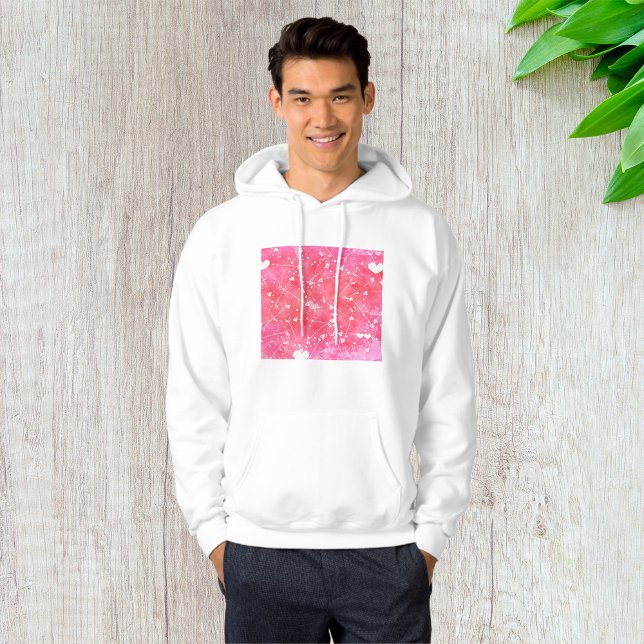 Veste À Capuche Aquarelle romantique Coeurs et flèches roses Motif (Créateur téléchargé)