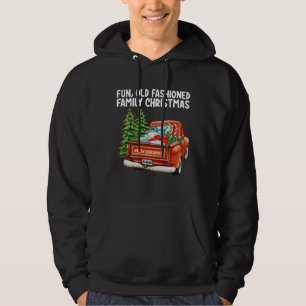 Veste À Capuche Arbre de Noël camion familial amusant à l'ancienne