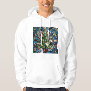 Veste À Capuche Arbre de Noël en verre coloré de style Tiffany