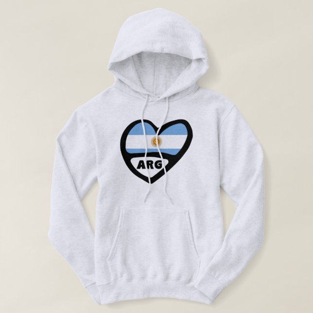 Veste À Capuche Argentine Code Pays Drapeau Coeur ARG