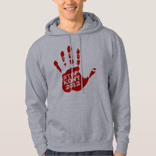Veste À Capuche Arrêt Joseph Kony de Handprint de rouge de Kony