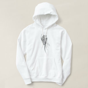 Veste À Capuche Art de tatouage tribal abstrait noir et blanc en c