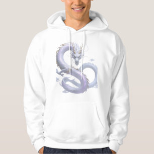 Veste À Capuche Art du Dragon Blanc   Esthétique Fantastique Mythi