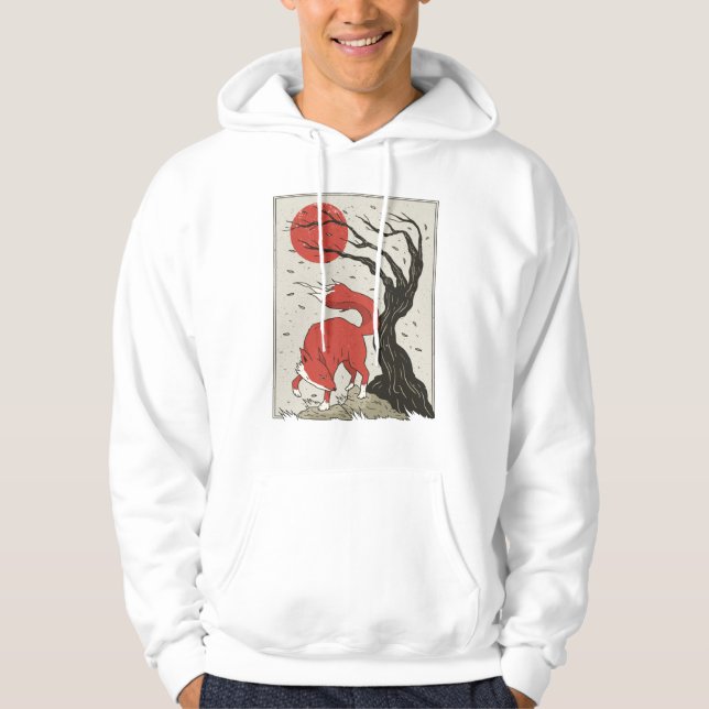 Veste À Capuche Art japonais Fox (Devant)