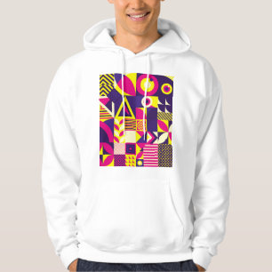 Veste À Capuche Art pop, formes géométriques colorées.
