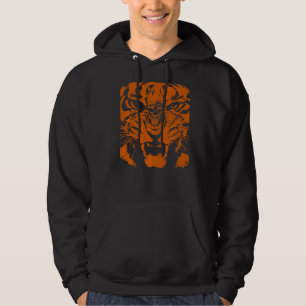 Veste À Capuche Art vectoriel de tigre noir et orange