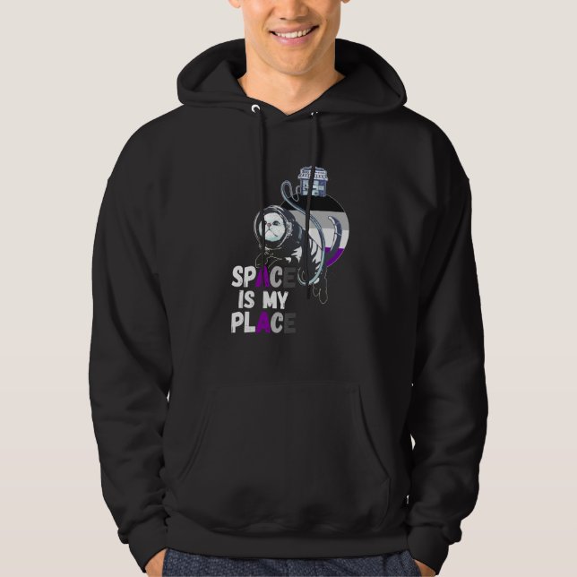 Veste À Capuche Asexual Astronaut Cat Retro Space Is My Place Ace  (Devant)