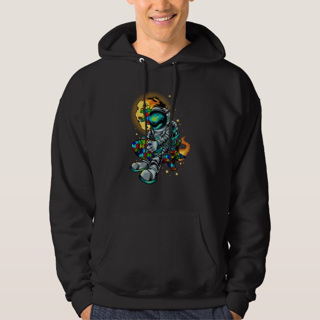 Veste À Capuche Astronaut Autism Awareness With Autistic Planet Fo (Devant)