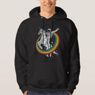 Veste À Capuche Astronaute chevauchant une licorne, drôle d'espace