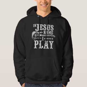 Veste À Capuche Au Nom de Jésus Je Joue de la Guitare Chrétienne G