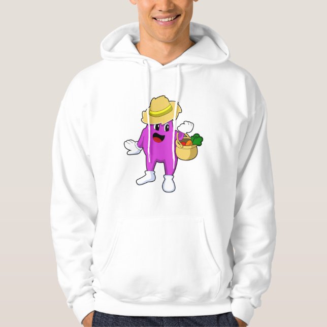 Veste À Capuche Aubergine en tant que fermier à la carotte (Devant)