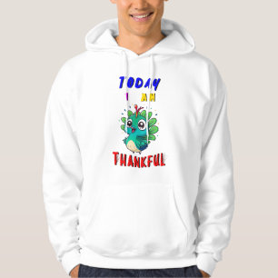 Veste À Capuche Aujourd'Hui Je Suis Heureux Novembre Peacock Thank