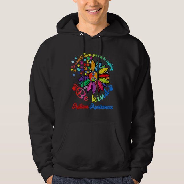 Veste À Capuche Autism Awareness   Be Kind Puzzle Heart Kindness (Devant)