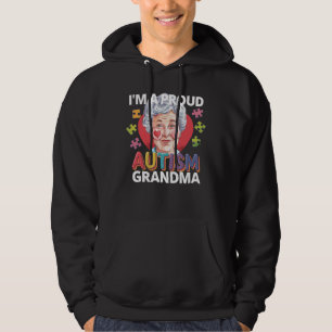 Veste À Capuche Autisme Grand-mère Fière Autisme Soutien Puzzle