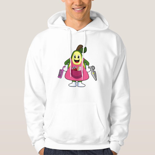 Veste À Capuche Avocado en coiffeur avec ciseaux et comb (Devant)