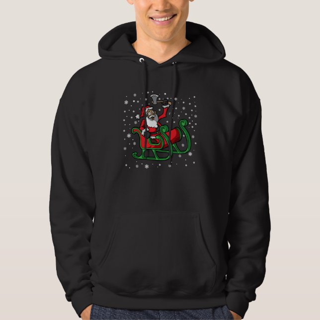 Veste À Capuche Axe Throwing Santa Claus Ax Thrower Christmas (Devant)