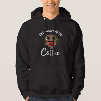 Veste À Capuche Backprint Life begins after coffee Life begins aft