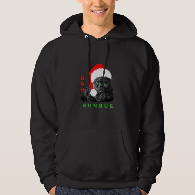 Veste À Capuche Bah Humbug Christmas Cat (Devant)