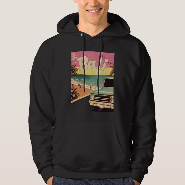 Veste À Capuche Bali Retro Beach Vacation Graphics Bali Surf (Devant)
