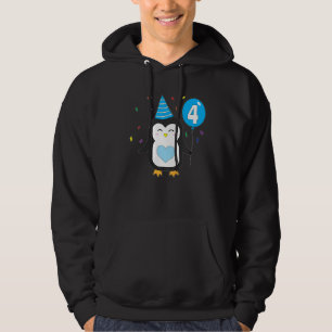 Veste À Capuche Balloon de pingouin enfants 4e fête d'anniversaire