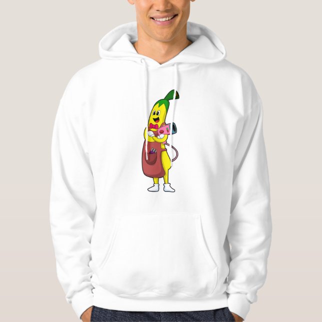 Veste À Capuche Banana en coiffeur avec sèche-cheveux (Devant)