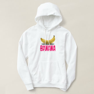 VESTE À CAPUCHE BANANE AVEC TEXTE ROSE