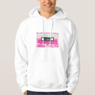 Veste À Capuche Bande de cassette rose avec pointes roses