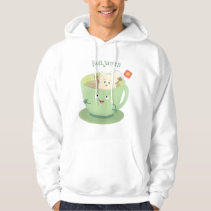 Veste À Capuche Bande dessinée de la tasse de thé mignonne humour