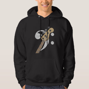 Veste À Capuche Bass Clef Guitar Lecteur de basse