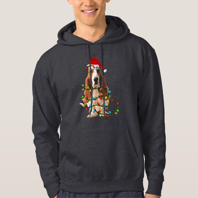 Veste À Capuche basset hound noël drôle basset hound chien amour (Devant)