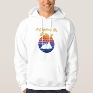 Veste À Capuche Bateau à voile silhouette Coucher de soleil J'aime