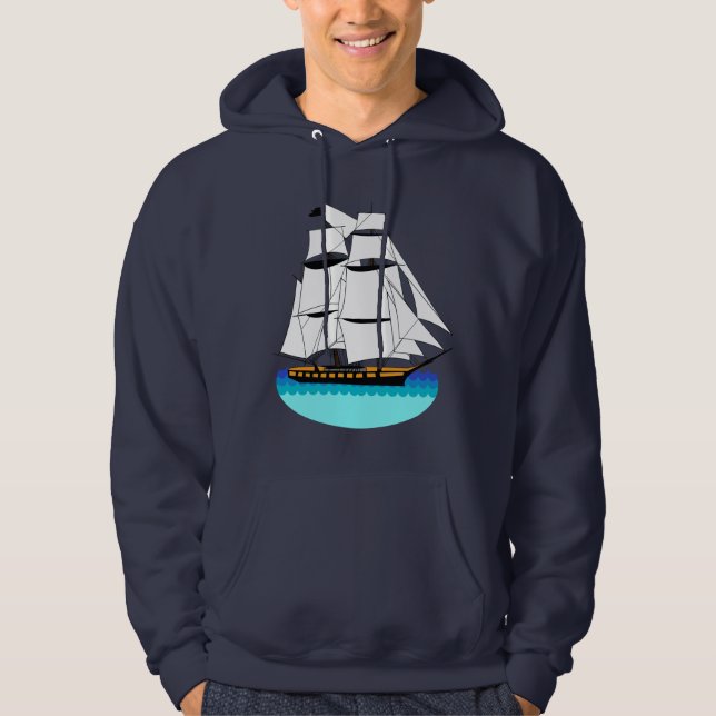 Veste À Capuche Bateau de navigation personnalisable (Devant)