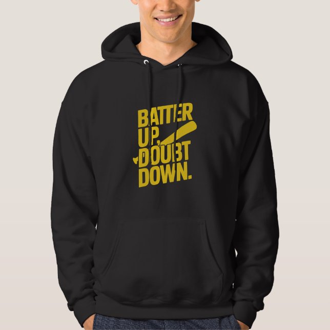 Veste À Capuche Batter Up Doubt Down Yellow Motivational Graphic (Devant)