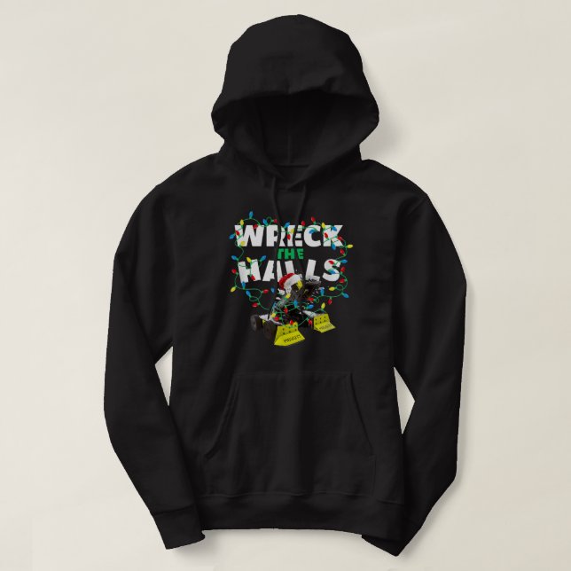 Veste À Capuche BattleBots Robot de Noël Whiplash Wreck The Hall (Design devant)