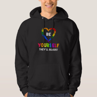 Veste À Capuche Be Yourself They ll Adjust Rainbow Heart Transgend