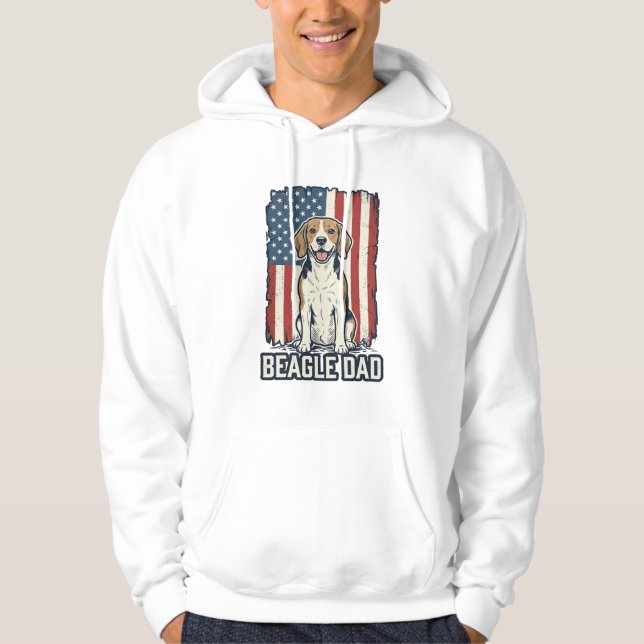 Veste À Capuche Beagle Dad Patriotic Vintage Engraving Dog Design_ (Devant)