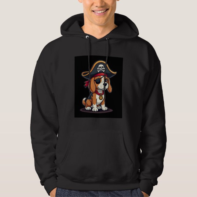 Veste À Capuche Beagle Pirate Costume Jolly Roger Flag Skull Cross (Devant)