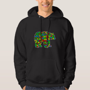 Veste À Capuche Bear Funny Puzzle Animaux Sensibilisation sur l'au